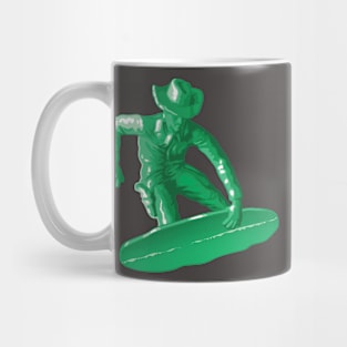 Green plastic toy snowboarding Mug